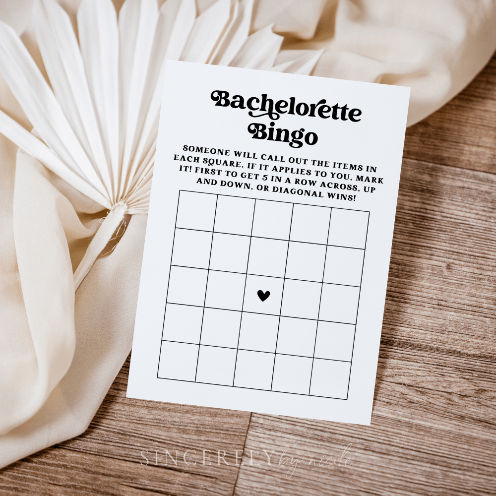 Bachelorette Bingo Retro Hen Party Games - SincerelyByNicole