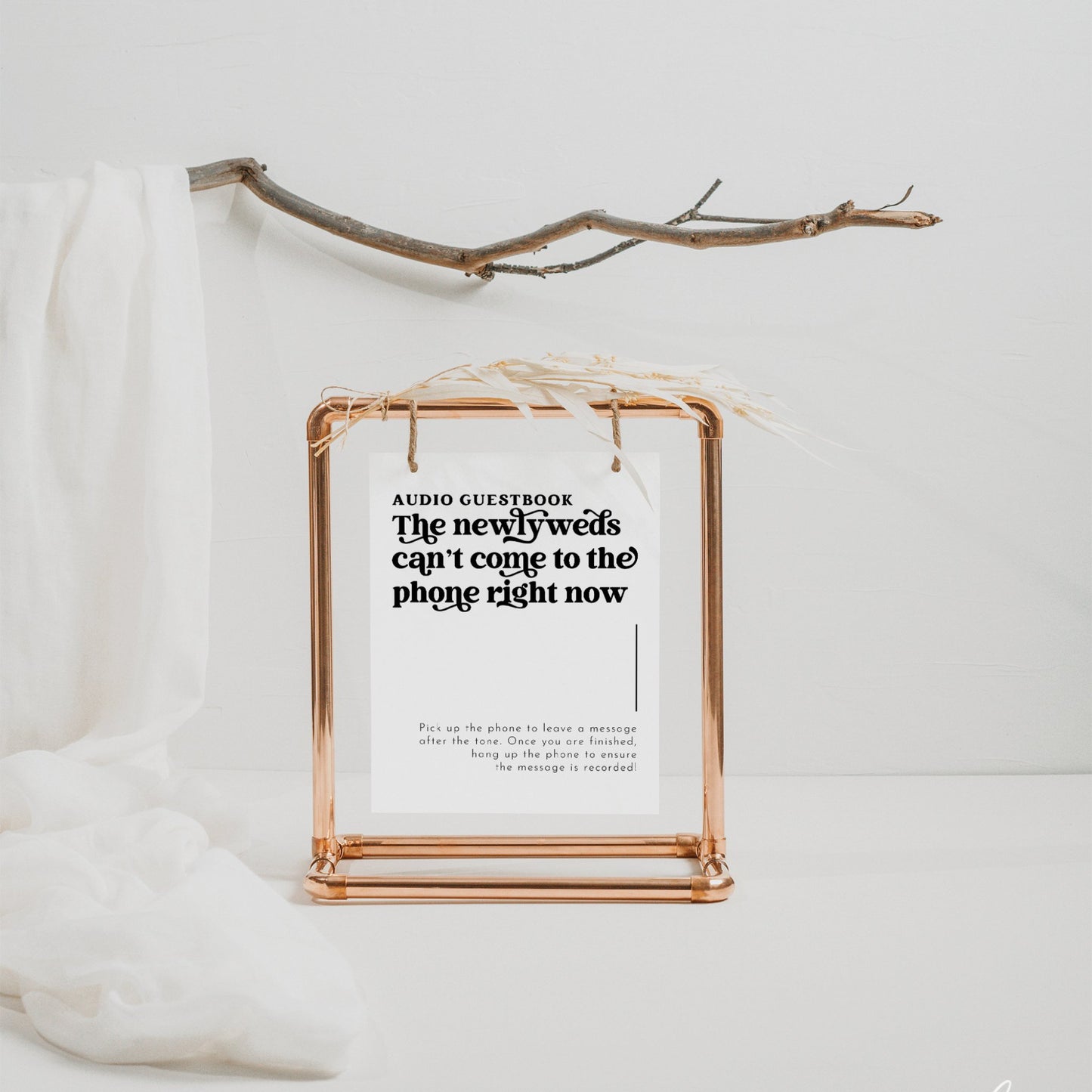 Boho 70's Wedding Audio Guest Book Wedding Sign - SincerelyByNicole