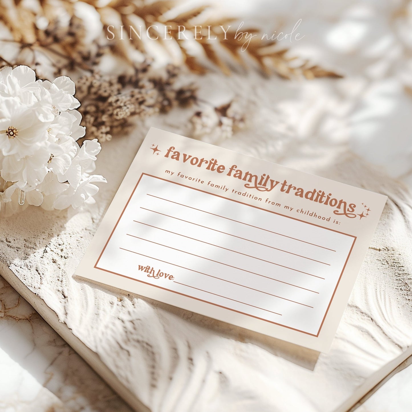 Boho Baby Shower Family Traditions Sign and Card - SincerelyByNicole