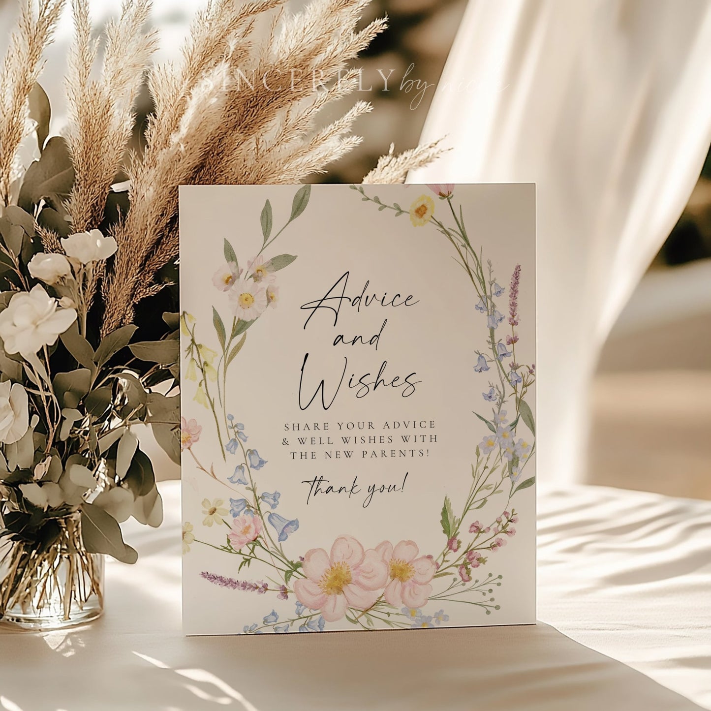 Boho Wildflower Baby Shower Advice and Wishes For The New Parents - SincerelyByNicole