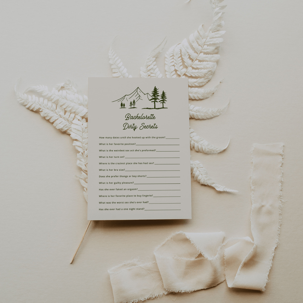 Camp Themed Bachelorette Dirty Little Secrets Game - SincerelyByNicole