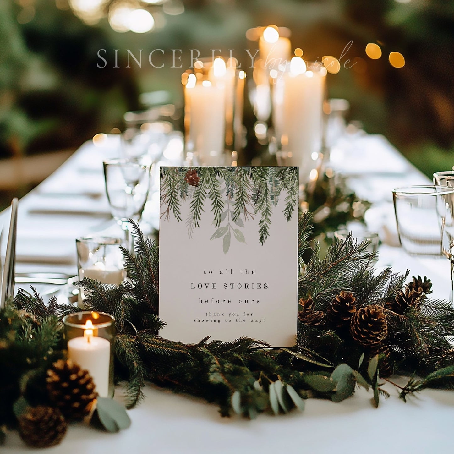 Christmas Wedding To All The Love Stories Generations Of Love Table Sign - SincerelyByNicole