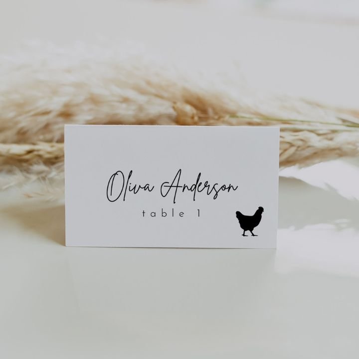 Elegant Wedding Place Cards With Meal Choice Icons Editable in Canva JULIET - SincerelyByNicole