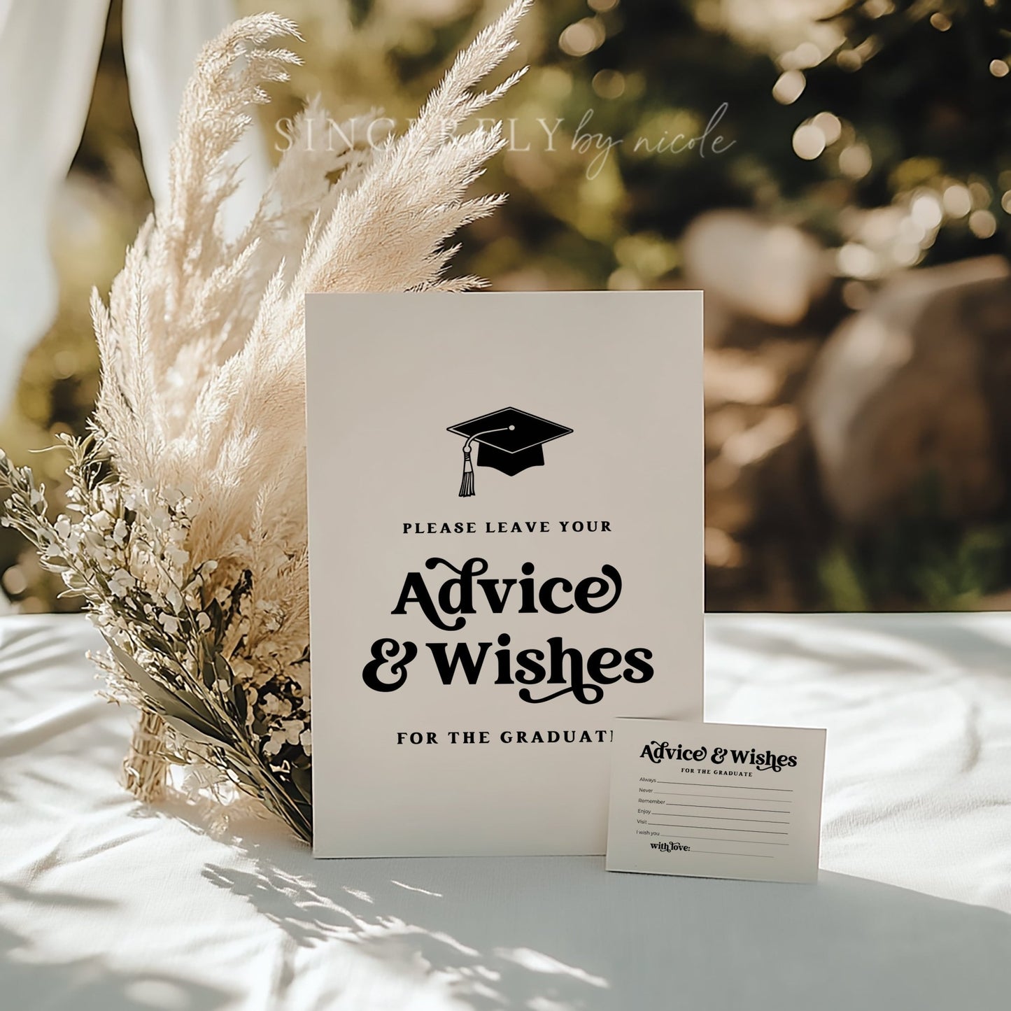 Graduation Advice and Wishes Sign and Card Graduation Party Activity - SincerelyByNicole