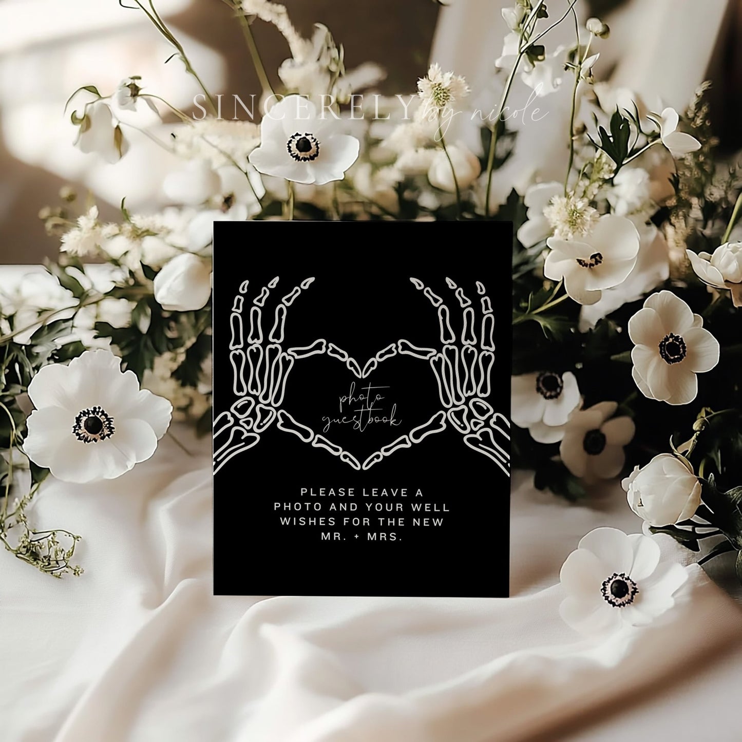 Halloween Wedding Photo Guestbook Tabletop Sign Printed + Shipped or Canva Template - SincerelyByNicole