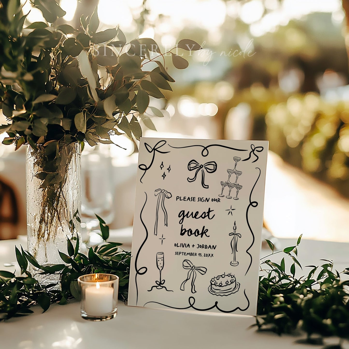 Hand - Drawn Whimsical Please Sign Our Guestbook Sign - SincerelyByNicole