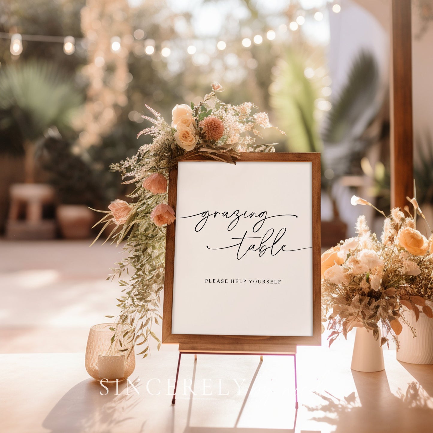 Minimalist Elegant Bridal Shower Grazing Table Sign - SincerelyByNicole