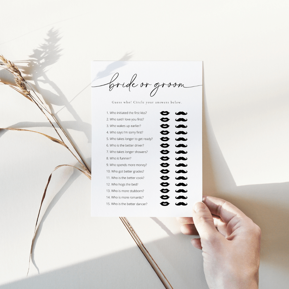 Modern Bride Or Groom Bridal Shower Game - SincerelyByNicole
