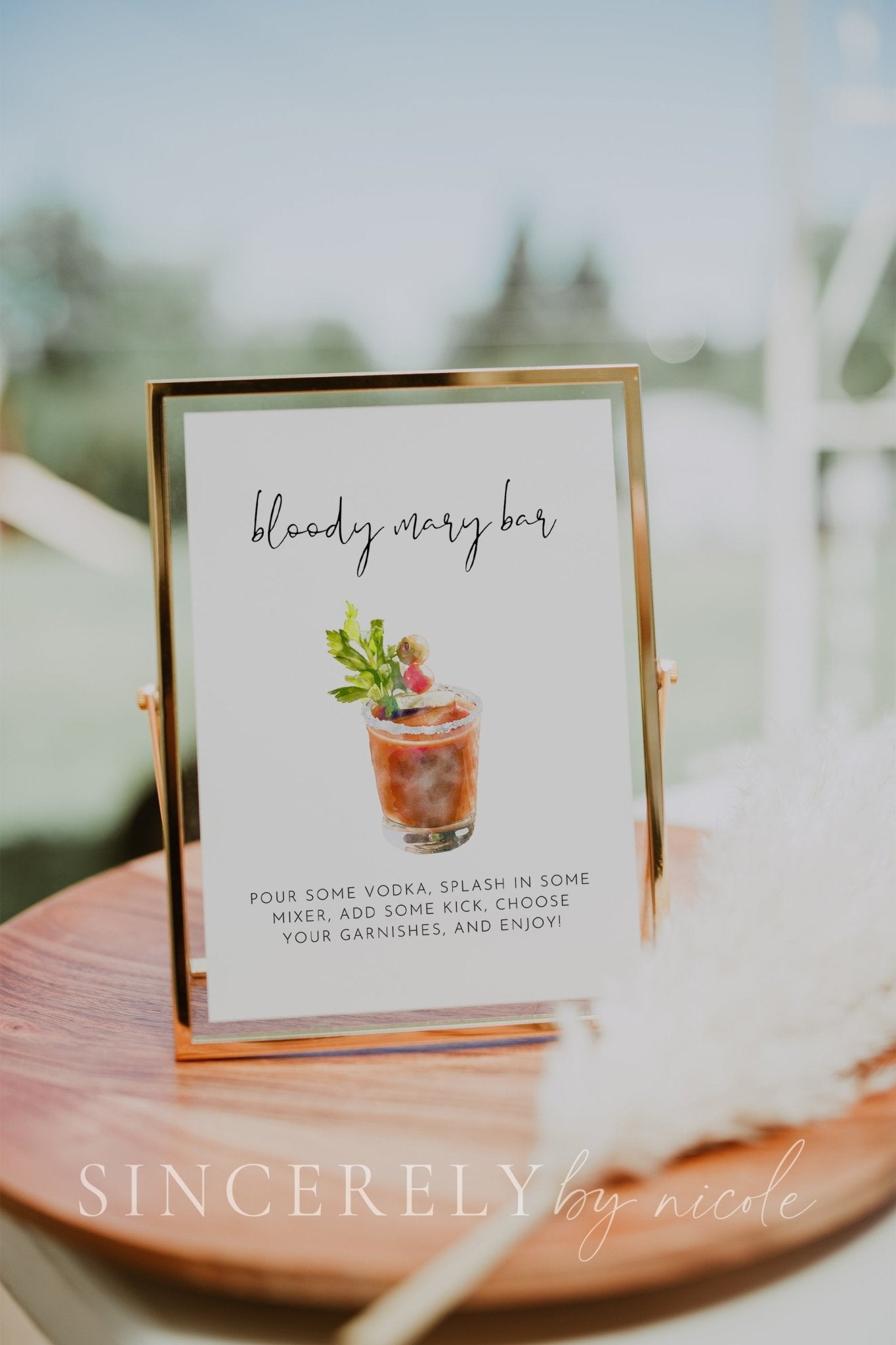 Modern Minimalist Bloody Mary Bar Sign - SincerelyByNicole