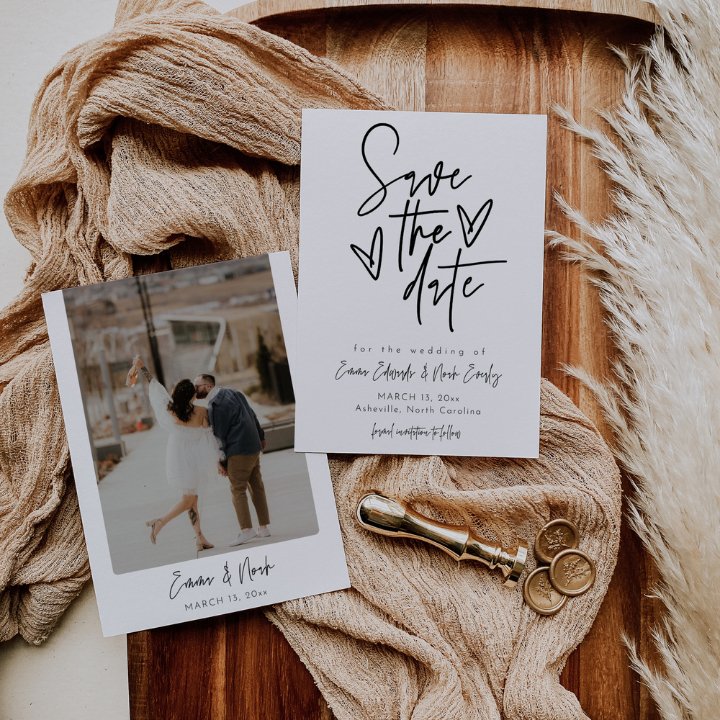 Modern Minimalist Photo Save The Date Template Editable In Canva SOFIA - SincerelyByNicole