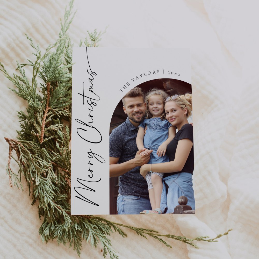 Modern Simple Photo Christmas Card Template Editable In Canva OLIVIA - SincerelyByNicole