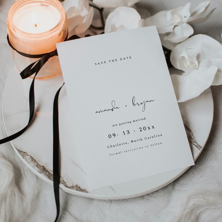 Modern Simple QR Code Save The Date Editable In Canva MIA - SincerelyByNicole