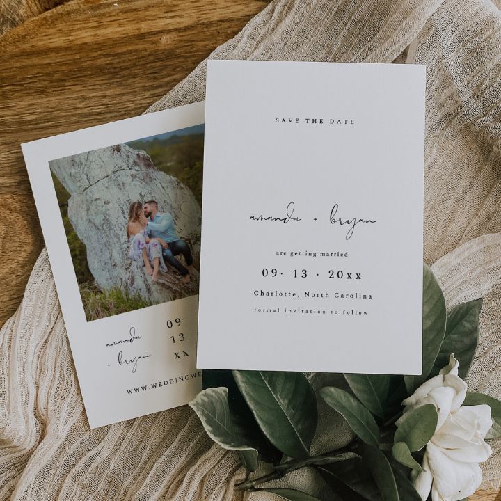 Modern Simple QR Code Save The Date Editable In Canva MIA - SincerelyByNicole