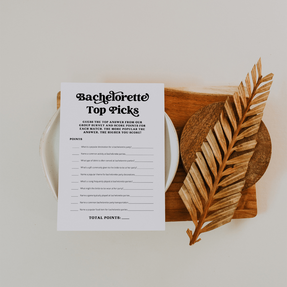 Retro Bachelorette Party Game Bachelorette Top Picks - SincerelyByNicole