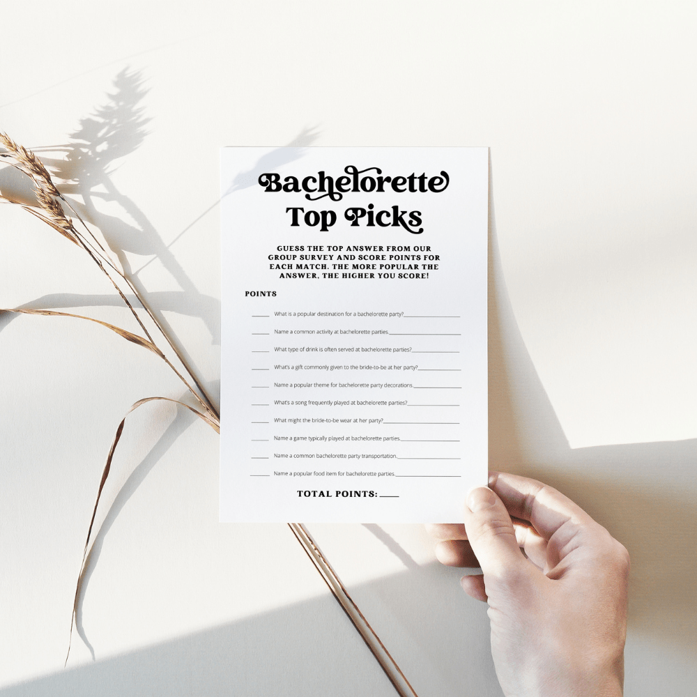 Retro Bachelorette Party Game Bachelorette Top Picks - SincerelyByNicole