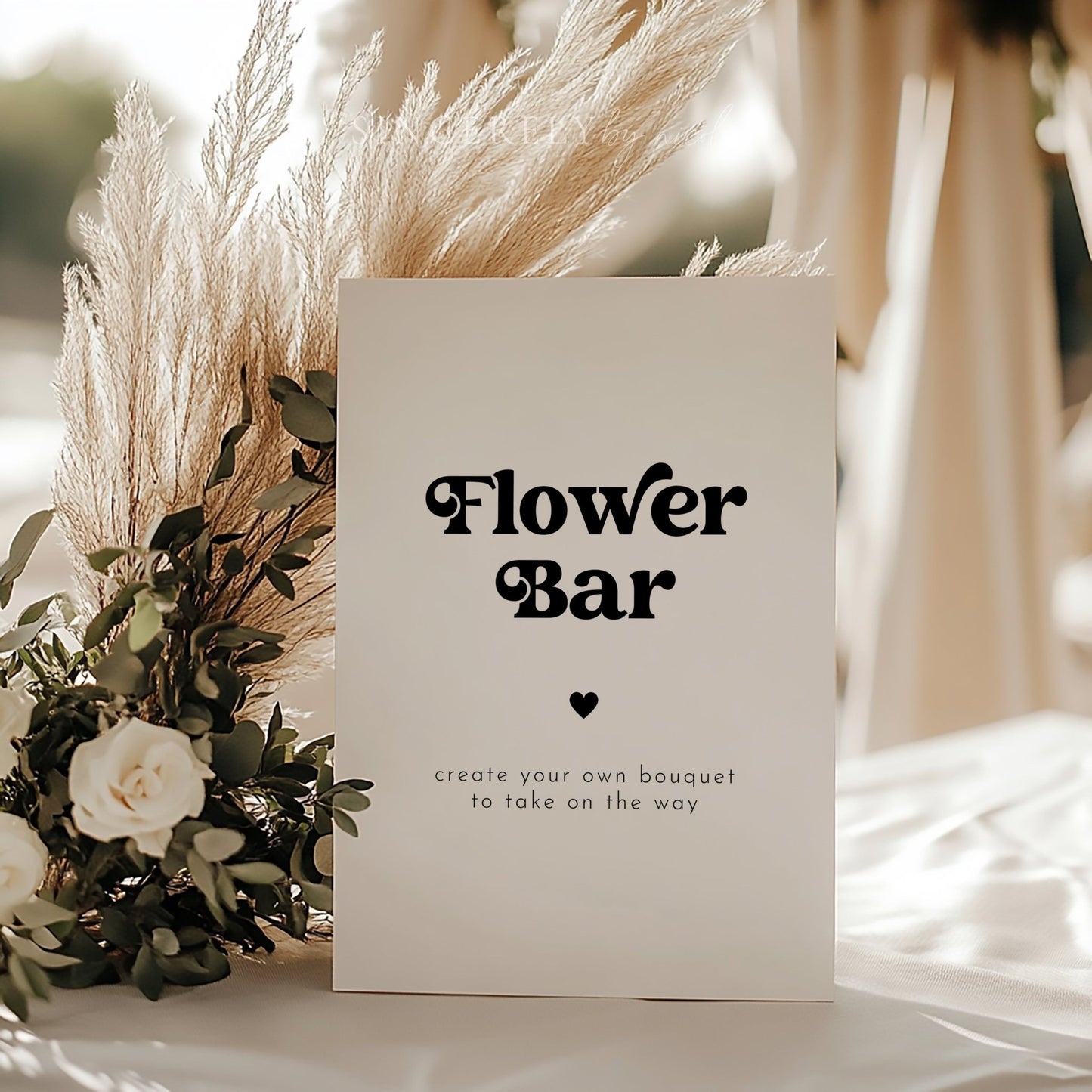 Retro Bridal Shower Flower Bar Sign - SincerelyByNicole