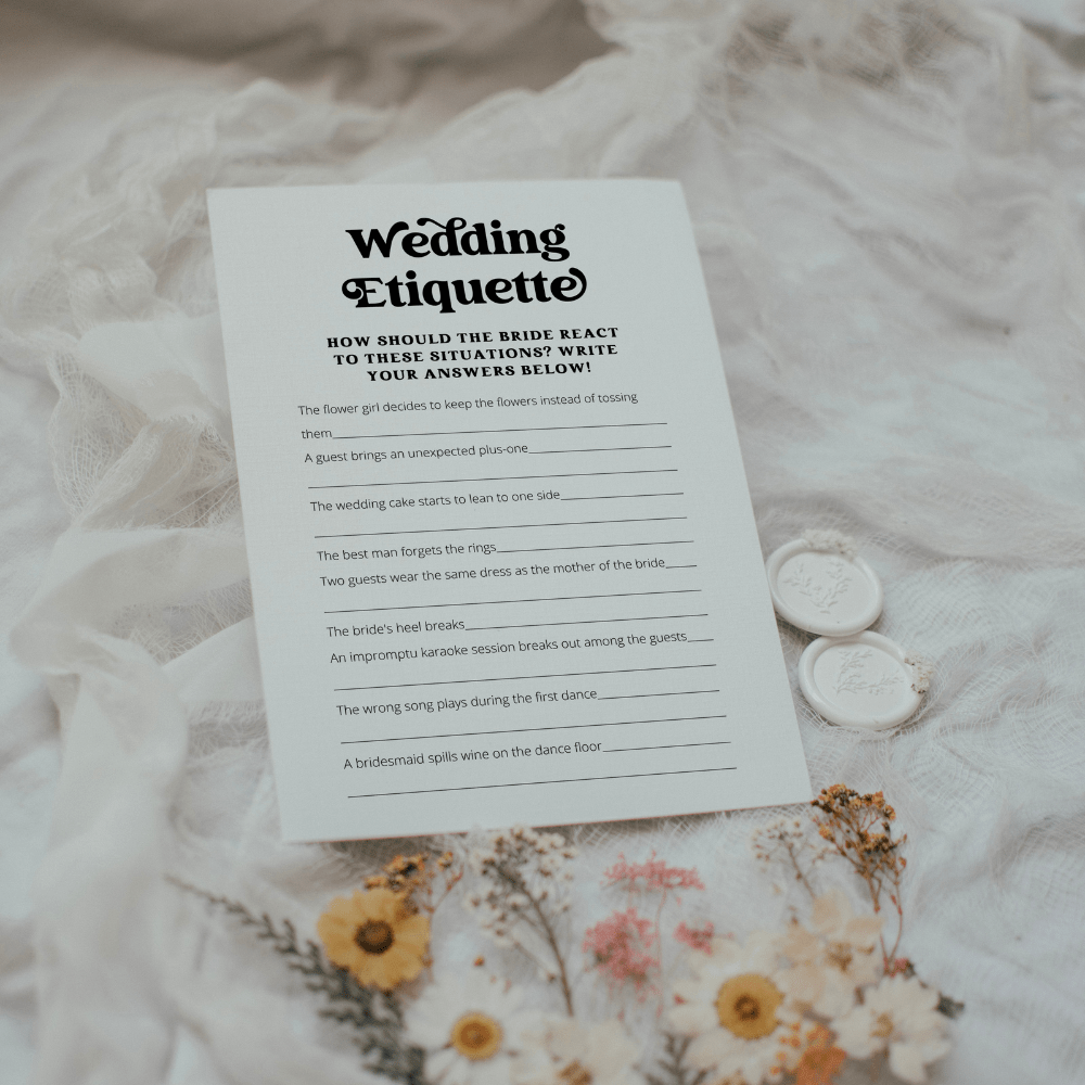 Retro Bridal Shower Wedding Etiquette Game - SincerelyByNicole