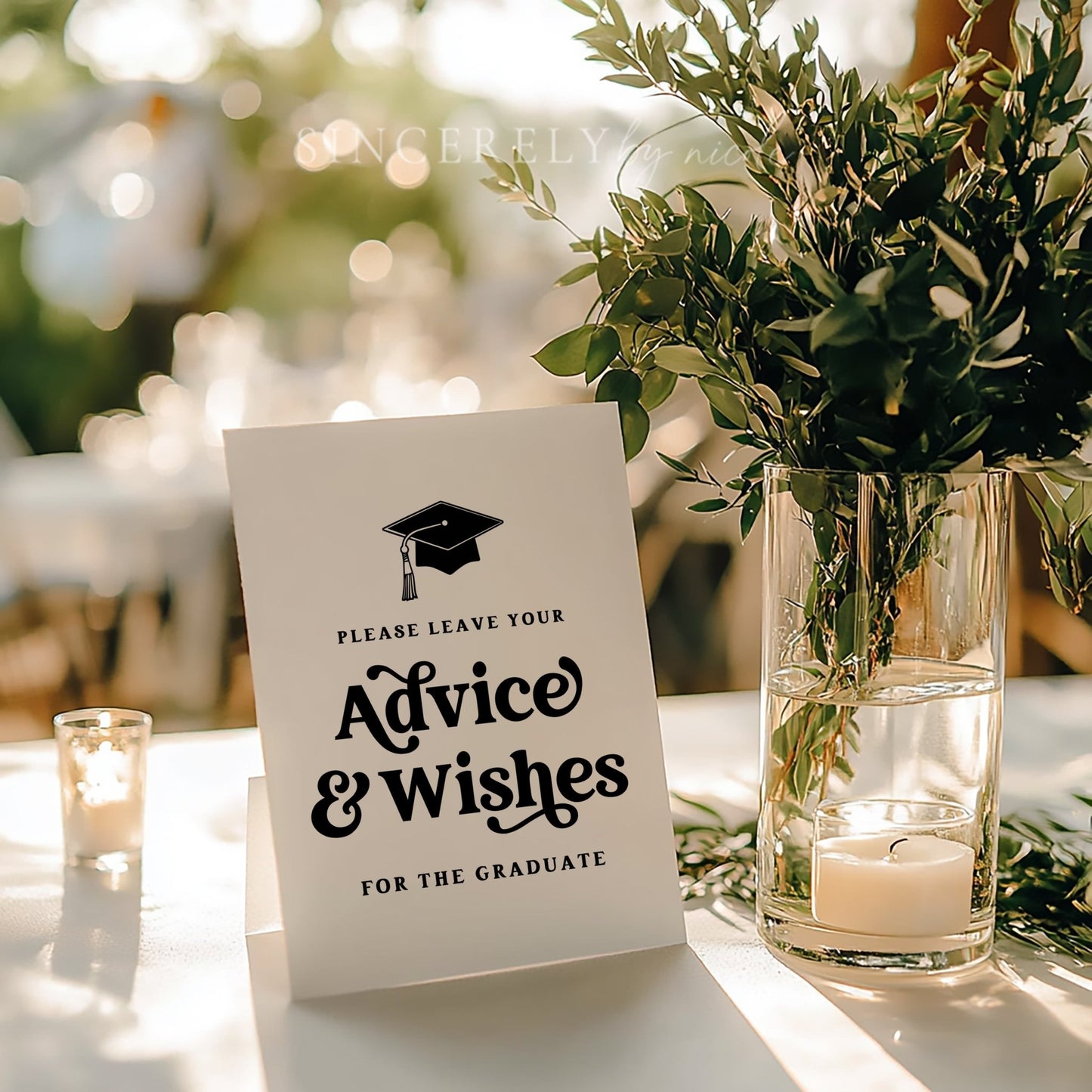 Retro Graduation Advice and Wishes Sign - SincerelyByNicole