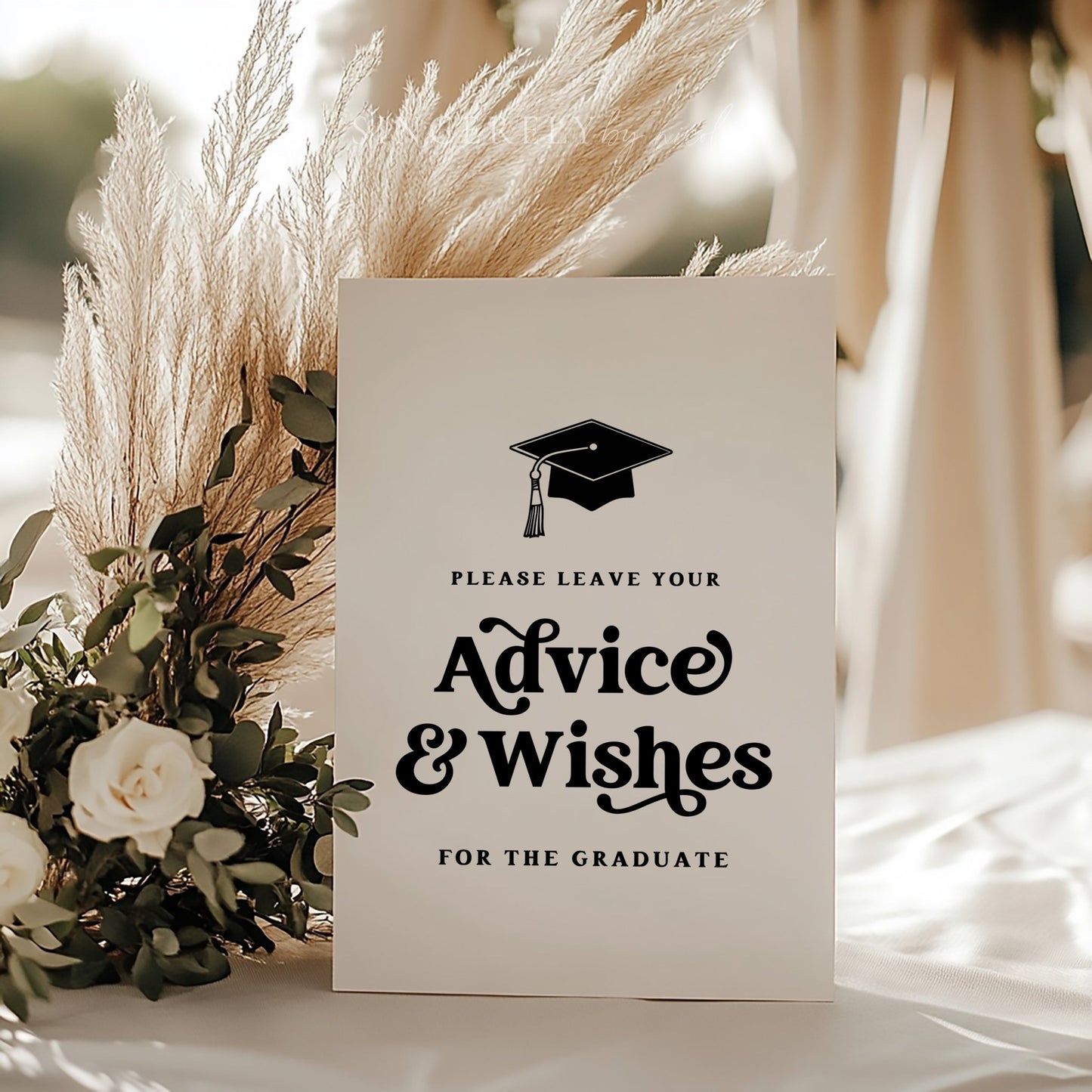 Retro Graduation Advice and Wishes Sign - SincerelyByNicole