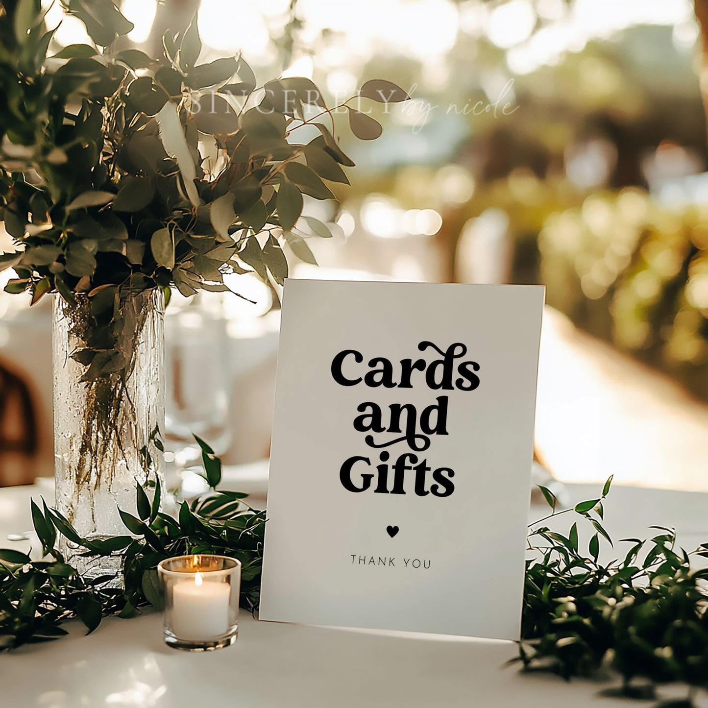 Retro Wedding Cards and Gifts Sign - SincerelyByNicole