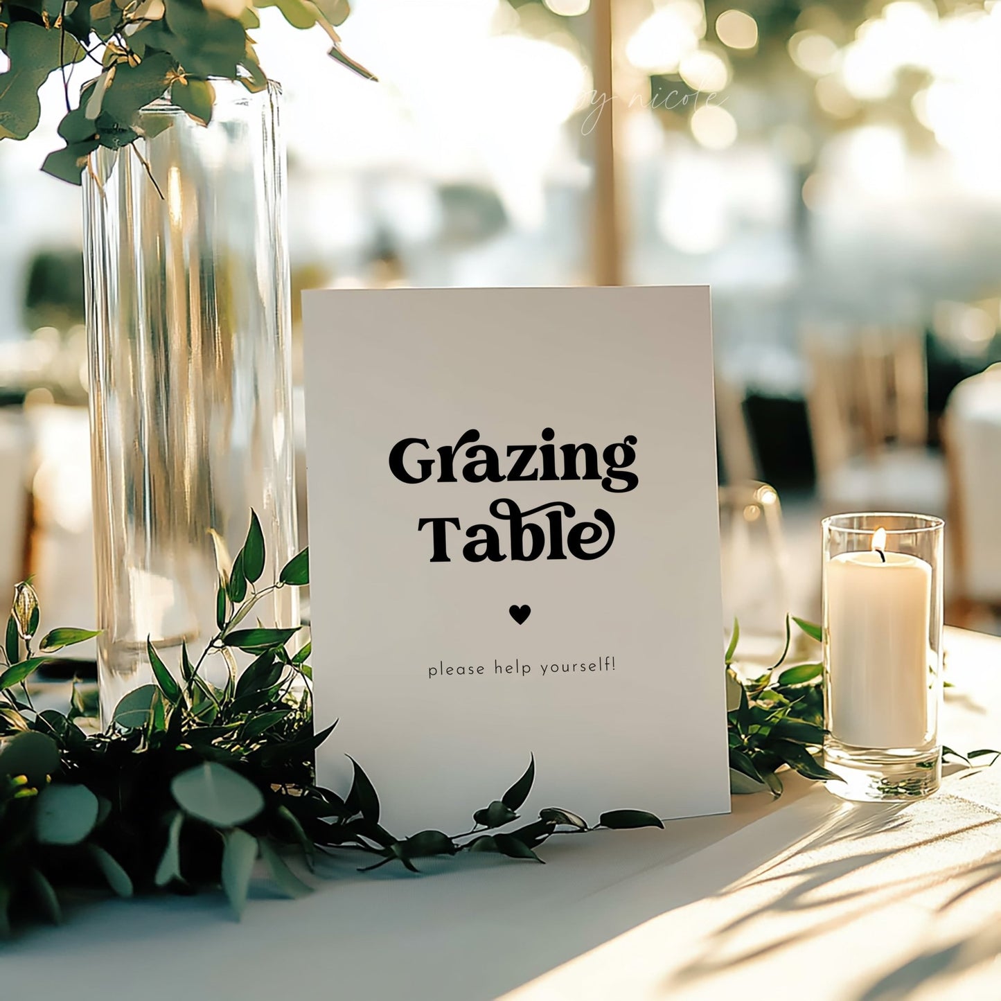 Retro Wedding Grazing Table Sign - SincerelyByNicole