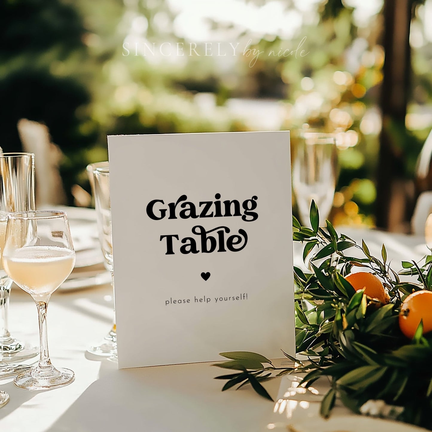 Retro Wedding Grazing Table Sign - SincerelyByNicole