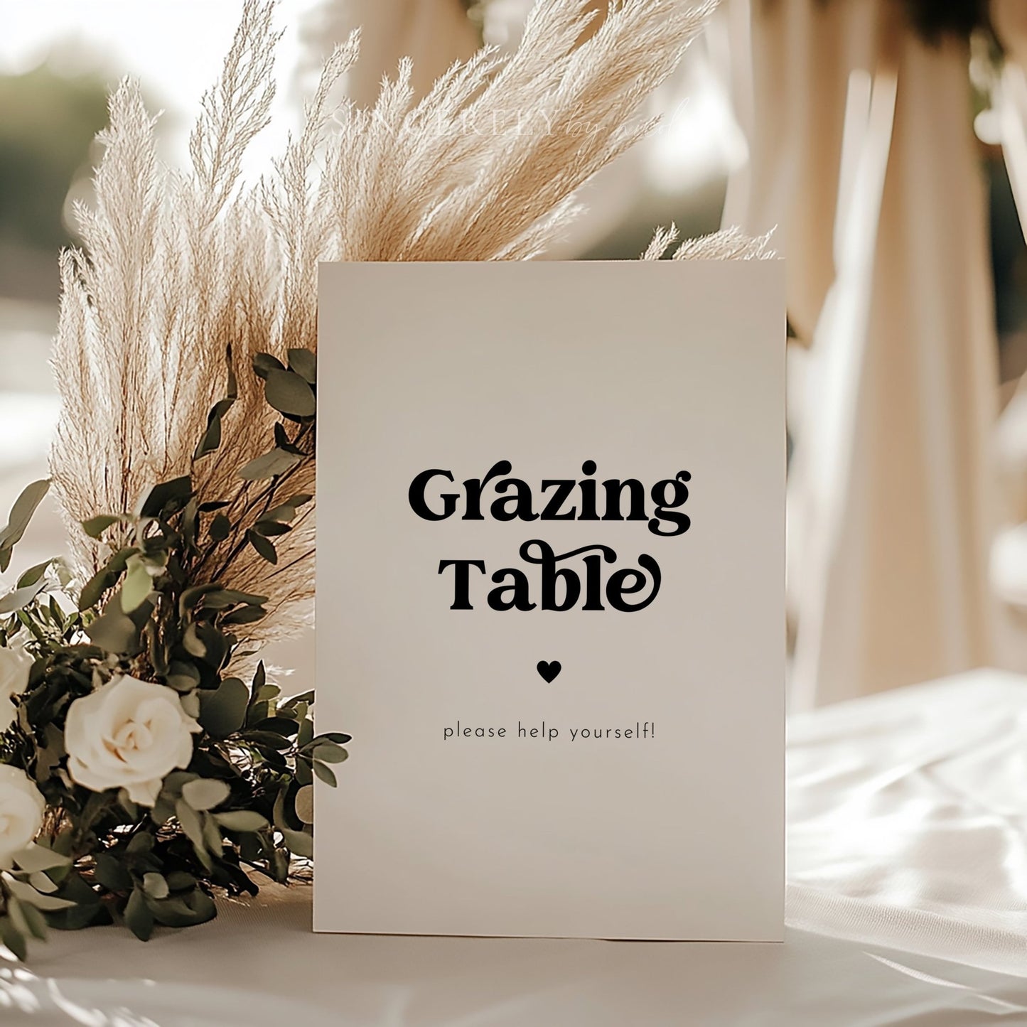Retro Wedding Grazing Table Sign - SincerelyByNicole