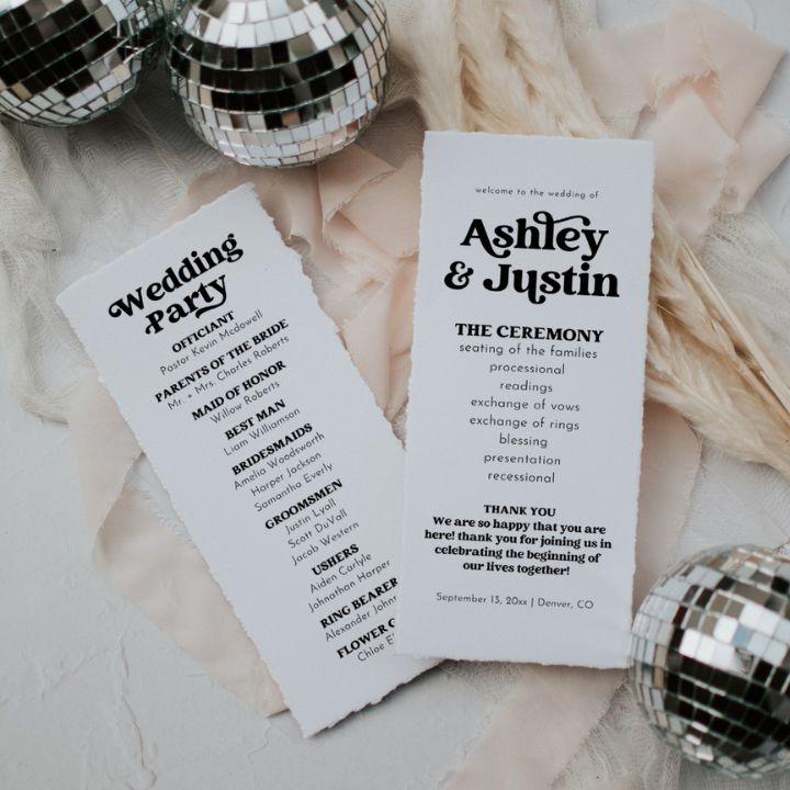 Retro Wedding Program Editable In Canva CHARLI - SincerelyByNicole