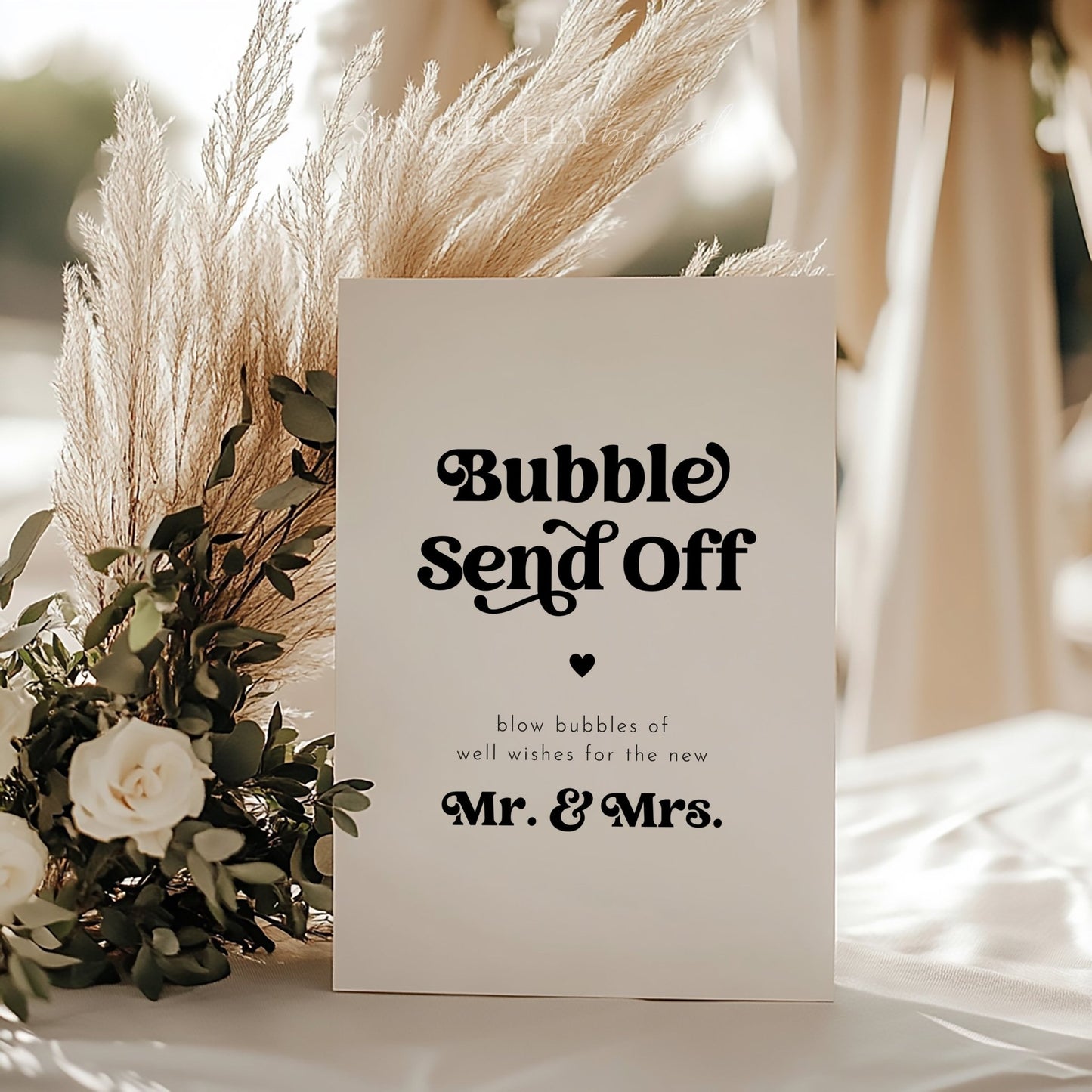 Retro Wedding Sign Bubble Send Off Newlywed Send Off Sign - SincerelyByNicole