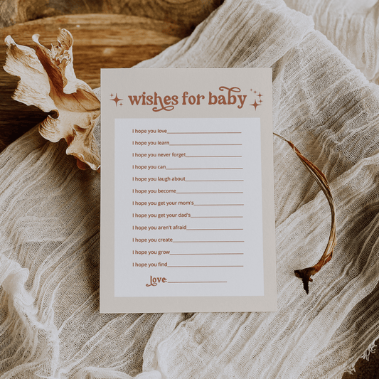Terracotta Shower Wishes For Baby Card - SincerelyByNicole