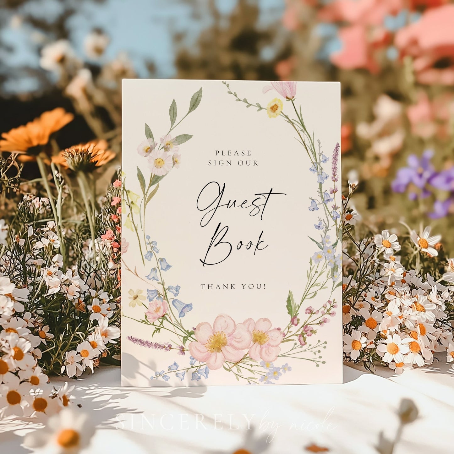 Wildflower Guest Book Sign - SincerelyByNicole