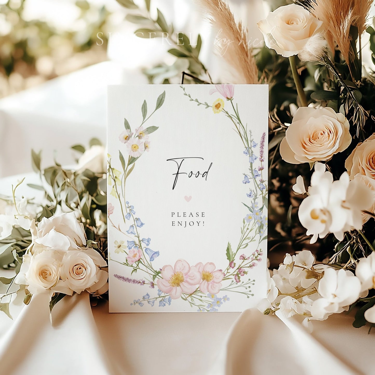 Wildflower Shower Food Table Sign - SincerelyByNicole