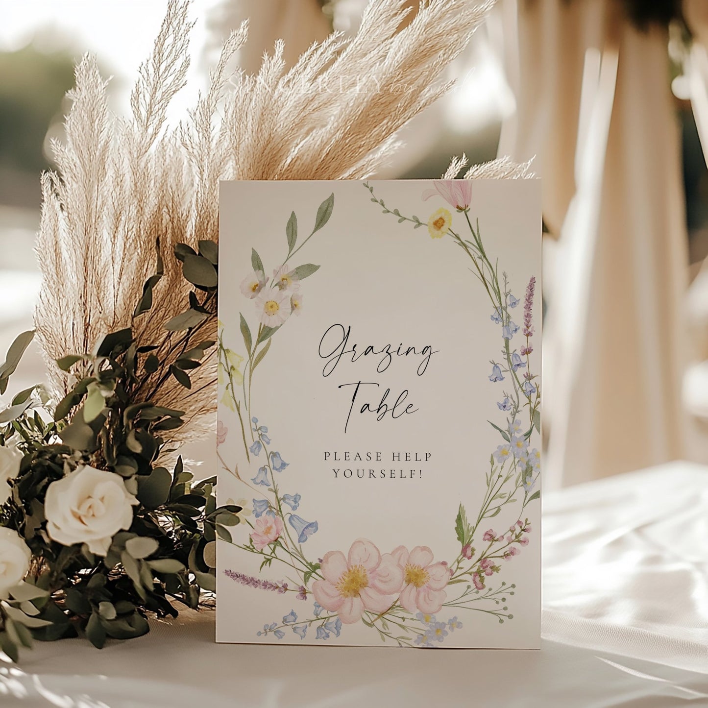 Wildflower Wedding Grazing Table Sign - SincerelyByNicole