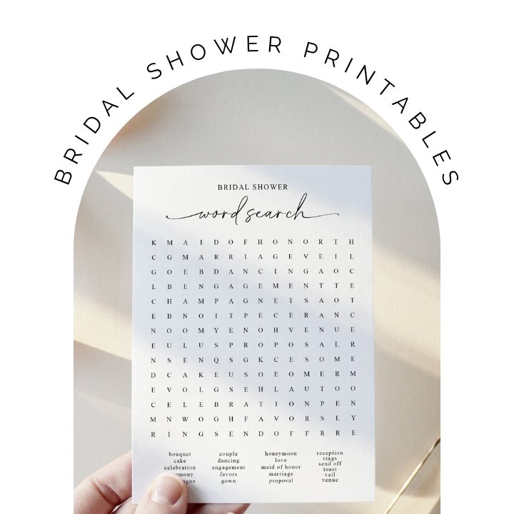 bridal shower printables