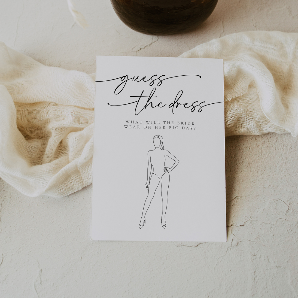 Elegant Bridal Shower Game Guess The Dress Fun Bridal Shower Activity Elegant Bridal Shower Game Guess The Dress Fun Bridal Shower Activity