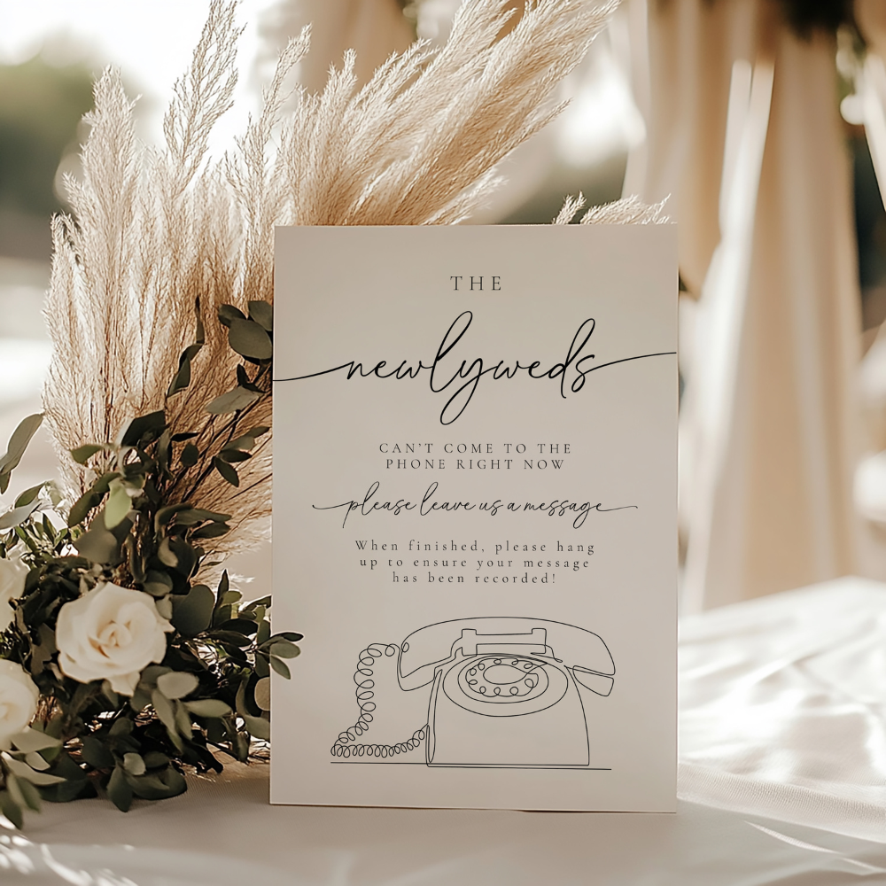 Modern Minimalist Telephone Guestbook Wedding Guestbook Sign