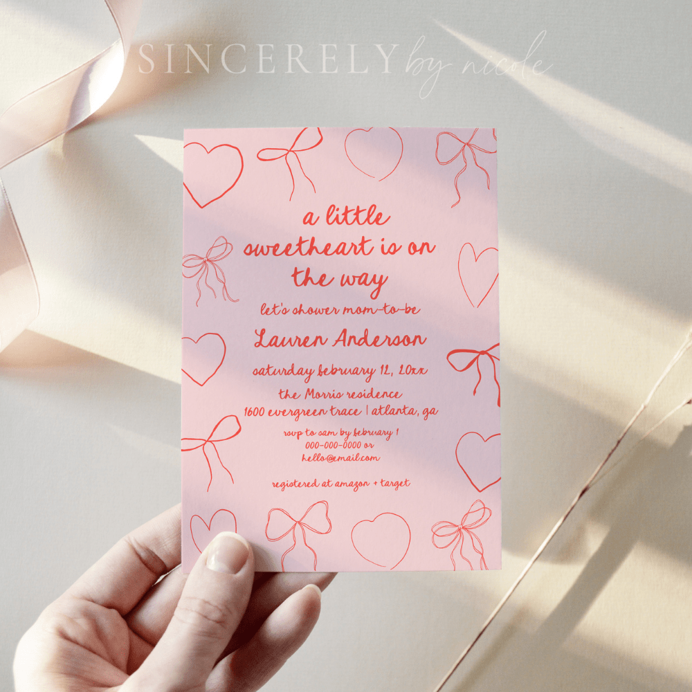 A Little Sweetheart Baby Shower Invitation Template | Cali - SincerelyByNicole