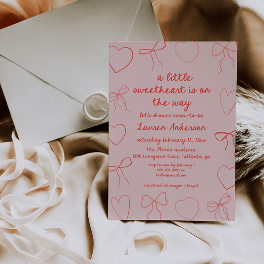 A Little Sweetheart Baby Shower Invitation Template | Cali - SincerelyByNicole