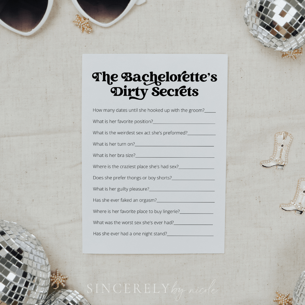 Bachelorette's Dirty Little Secrets Game - SincerelyByNicole