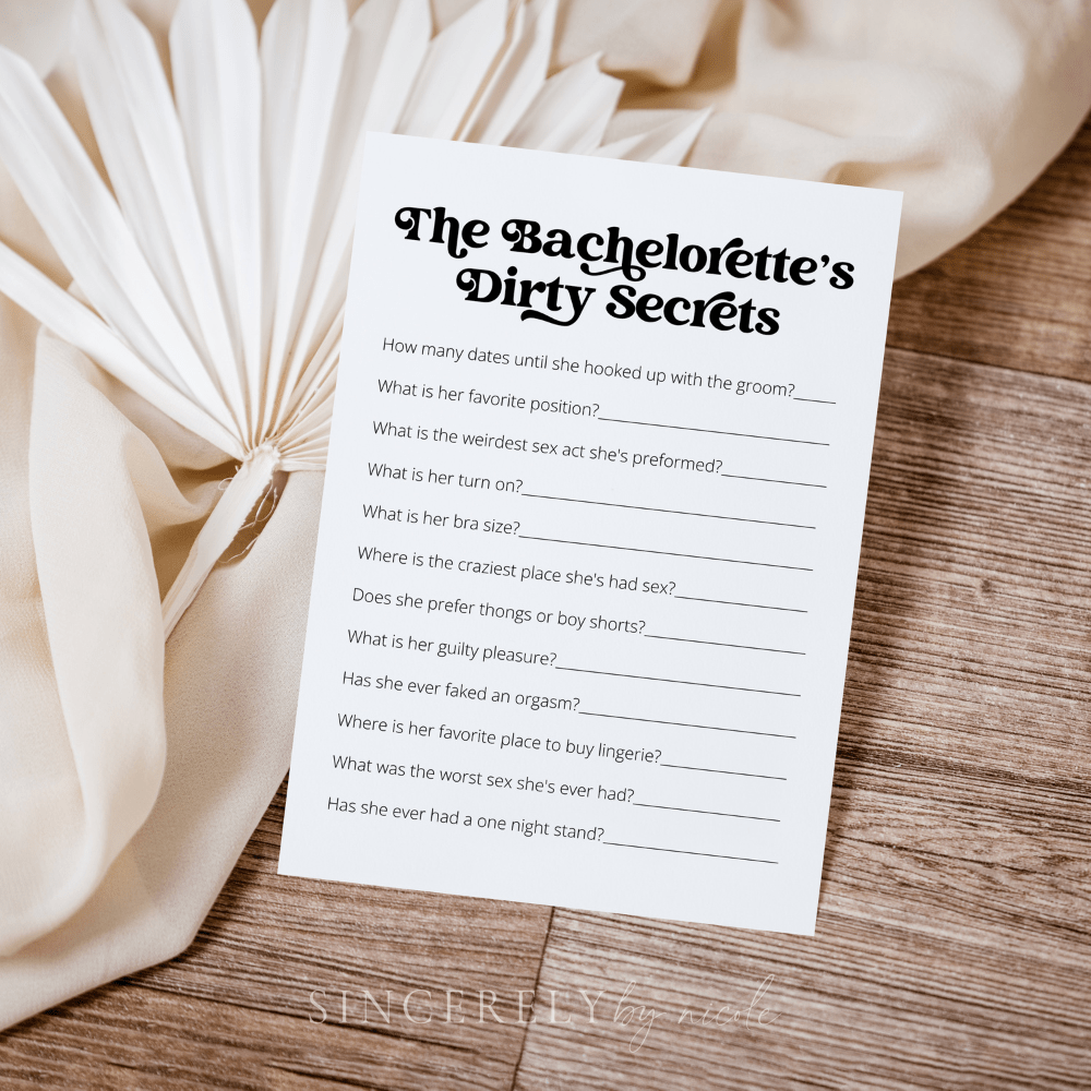 Bachelorette's Dirty Little Secrets Game - SincerelyByNicole