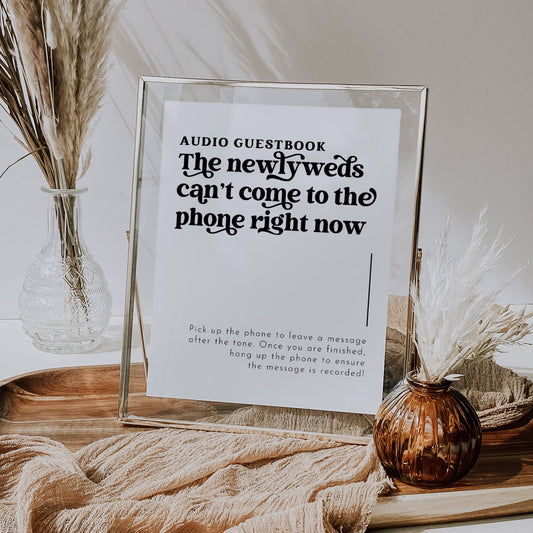 Boho 70's Wedding Audio Guest Book Wedding Sign - SincerelyByNicole