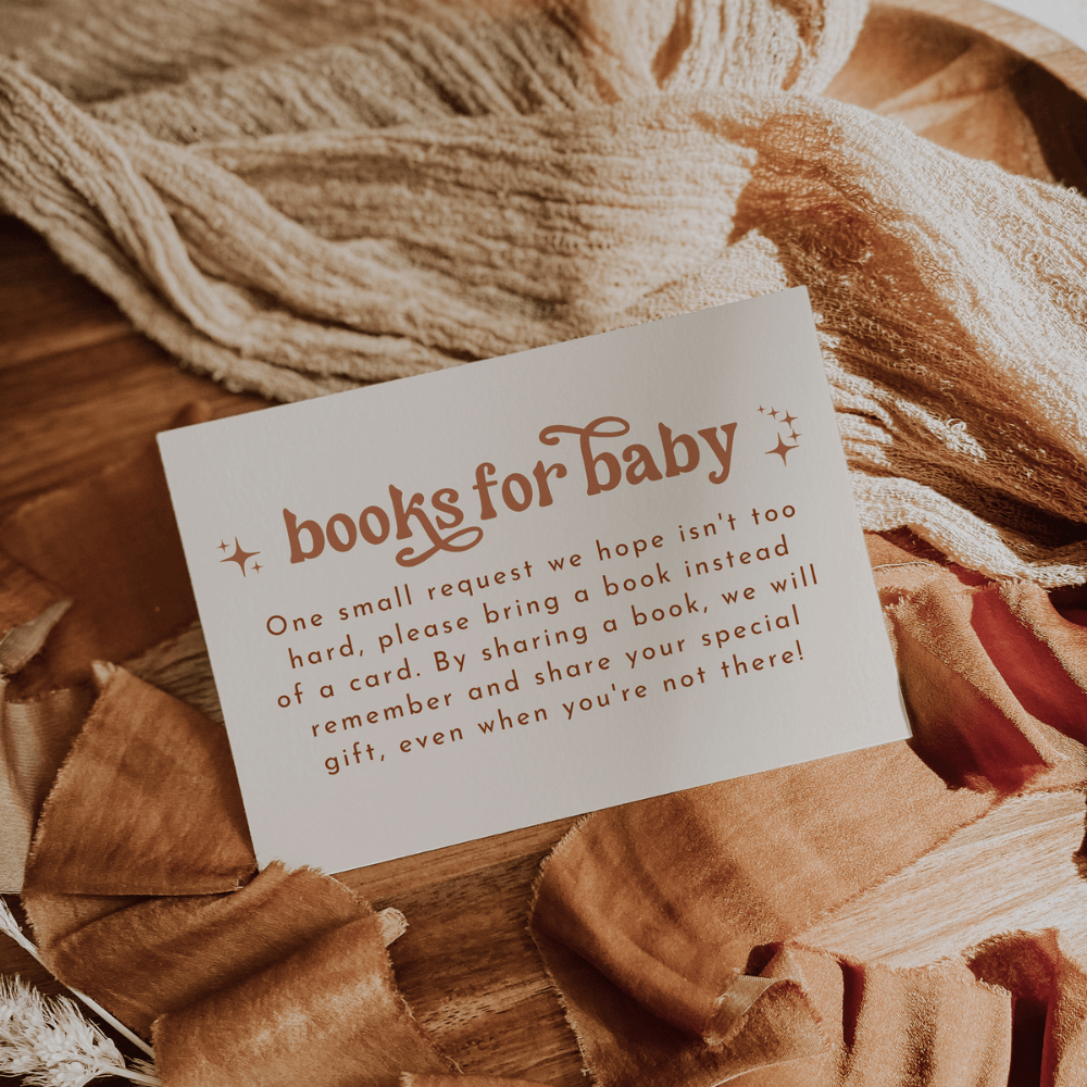 Boho Baby Shower Books For Baby Card Insert For Invitations - SincerelyByNicole