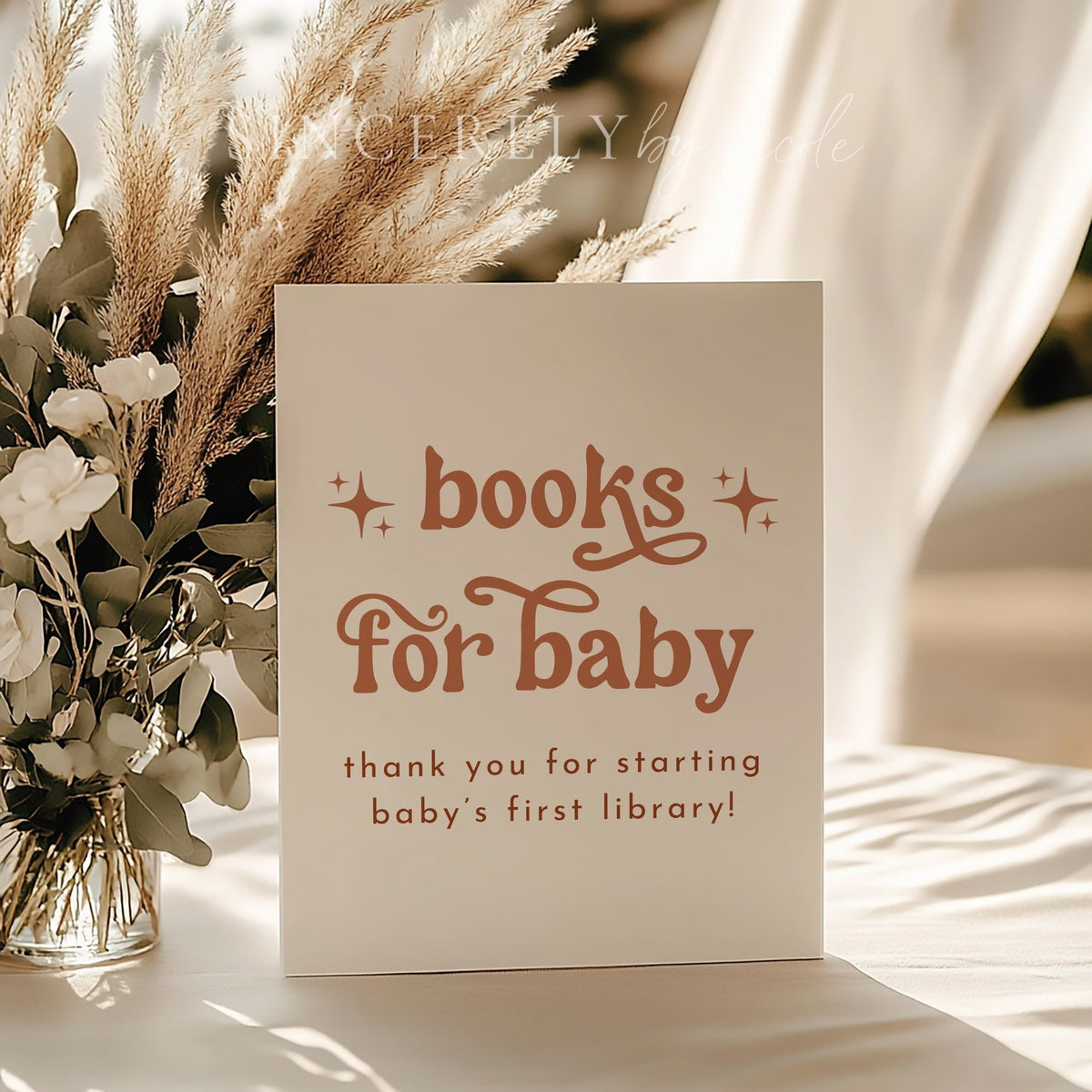 Boho Baby Shower Books For Baby Sign - SincerelyByNicole