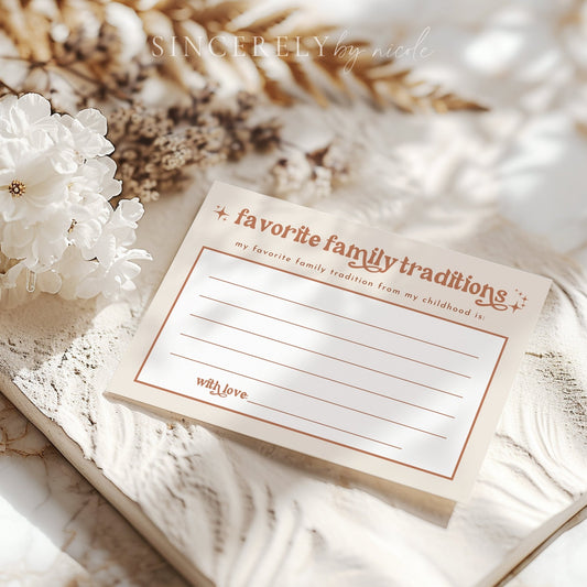 Boho Baby Shower Family Traditions Sign and Card - SincerelyByNicole