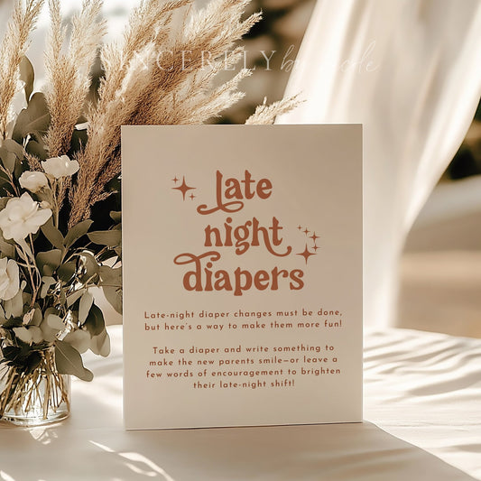 Boho Baby Shower Late Night Diapers Game - SincerelyByNicole