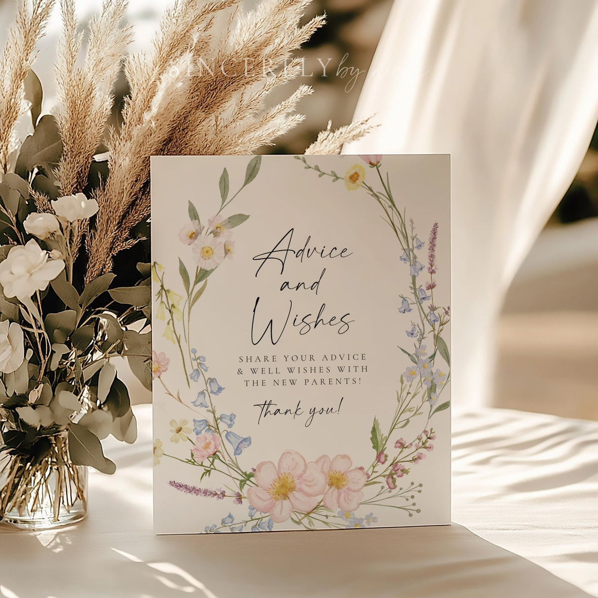 Boho Wildflower Baby Shower Advice and Wishes For The New Parents - SincerelyByNicole