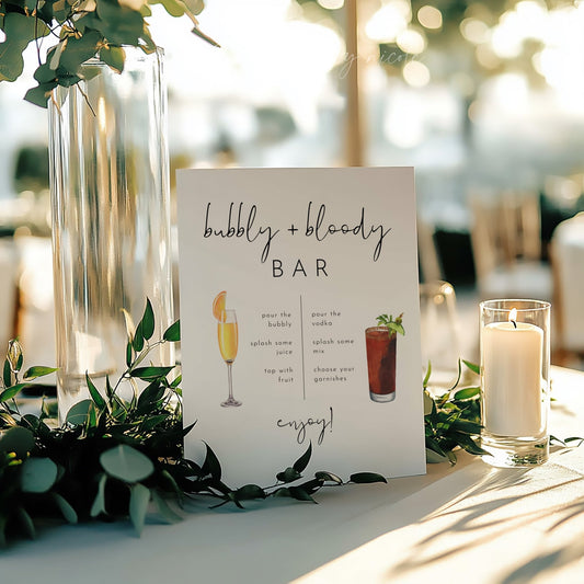 Bridal Brunch Bloody Mary and Mimosa Bar Sign - SincerelyByNicole