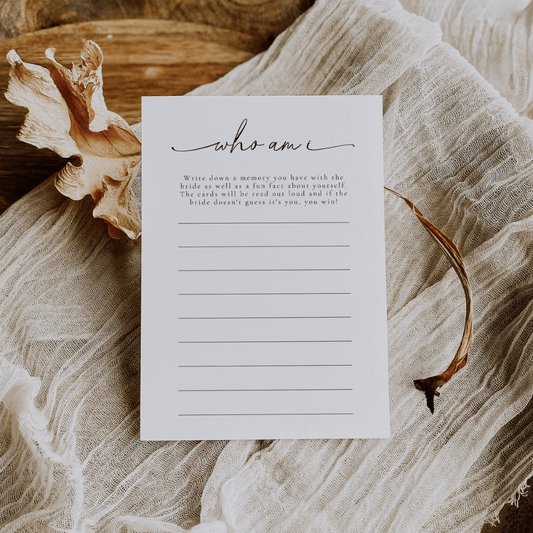 Bridal Shower Game Who Am I - SincerelyByNicole