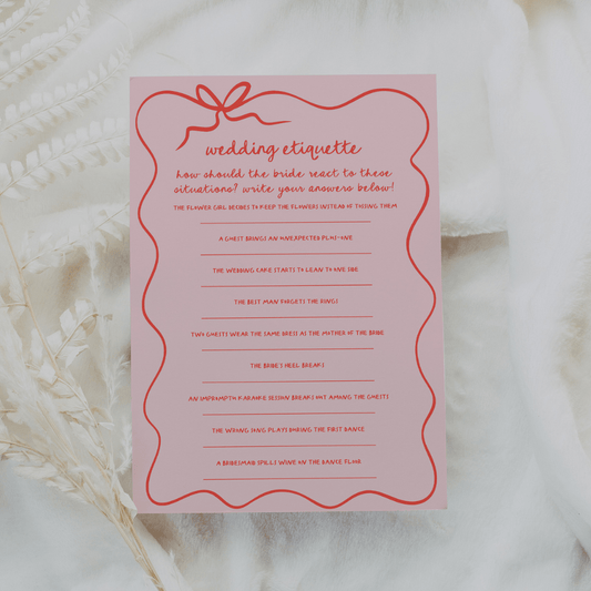 Bridal Shower Wedding Etiquette Game - SincerelyByNicole