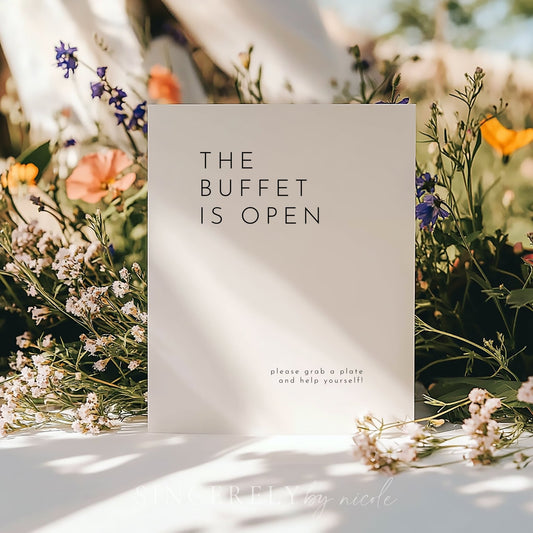 Buffet Table Sign Wedding Open Buffet Sign Template OR Printed - SincerelyByNicole